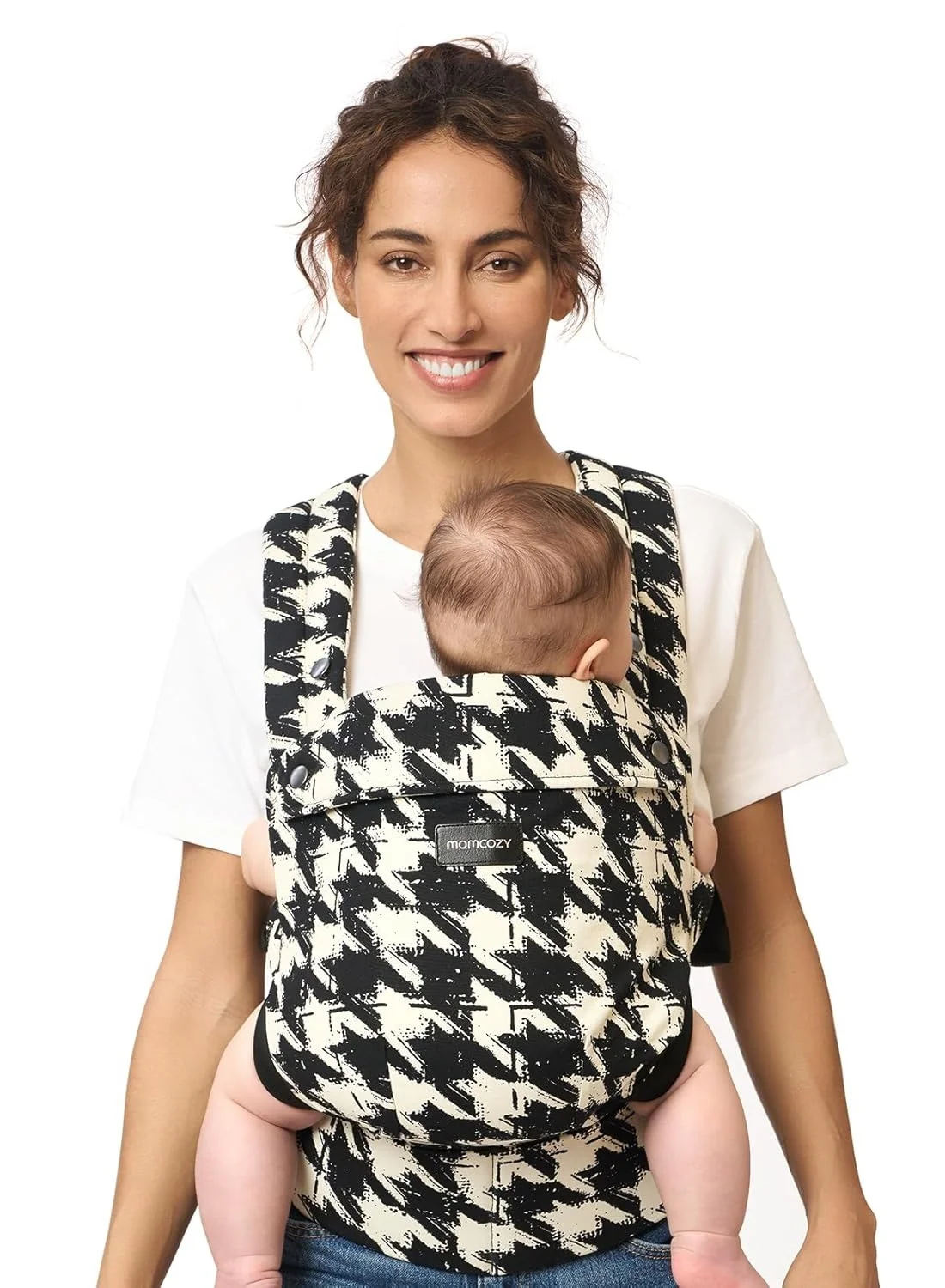 Momcozy Ergonomic Baby Carrier with Lumbar Support (Houndstooth, 3.2-20kg) 2sujw