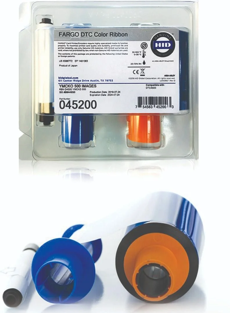 Fargo 45200 YMCKO Color Ribbon for ID Card Printers (Full Color, 500 Prints) bxflb