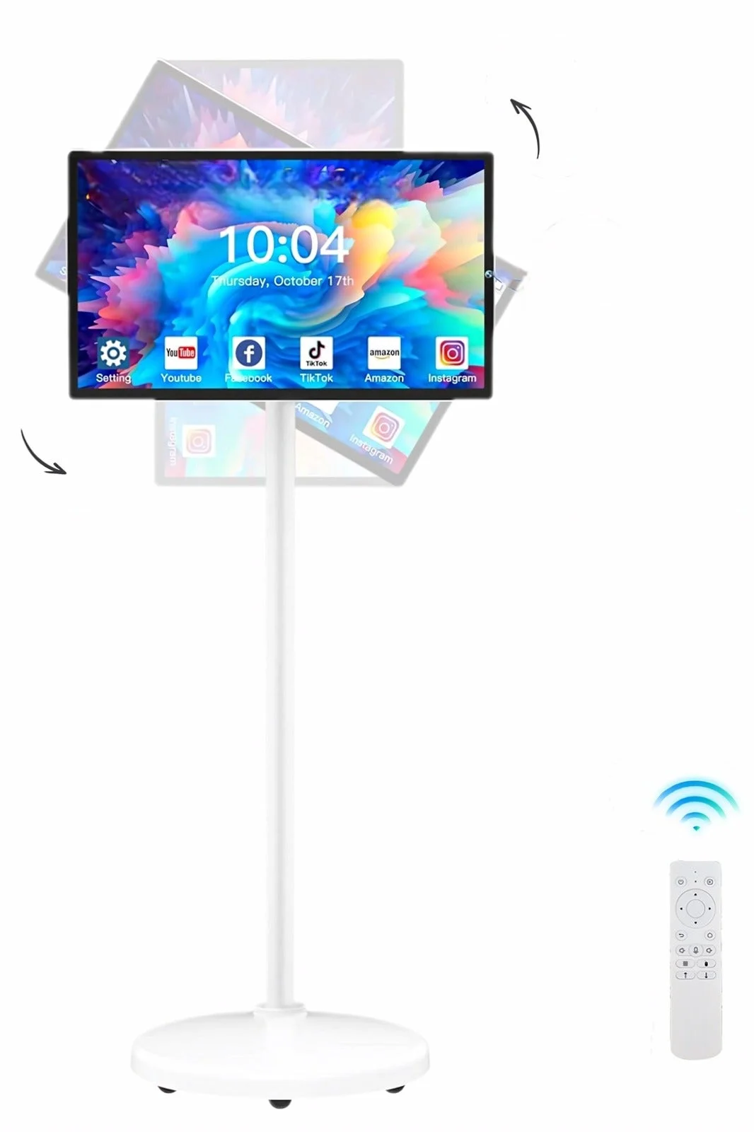 OTTAL 24 Inch Portable Rolling Smart TV 1080P Touch Screen Android 13 OS (6GB RAM 128GB Storage, 13MP Camera, Full Rotation) v4eku
