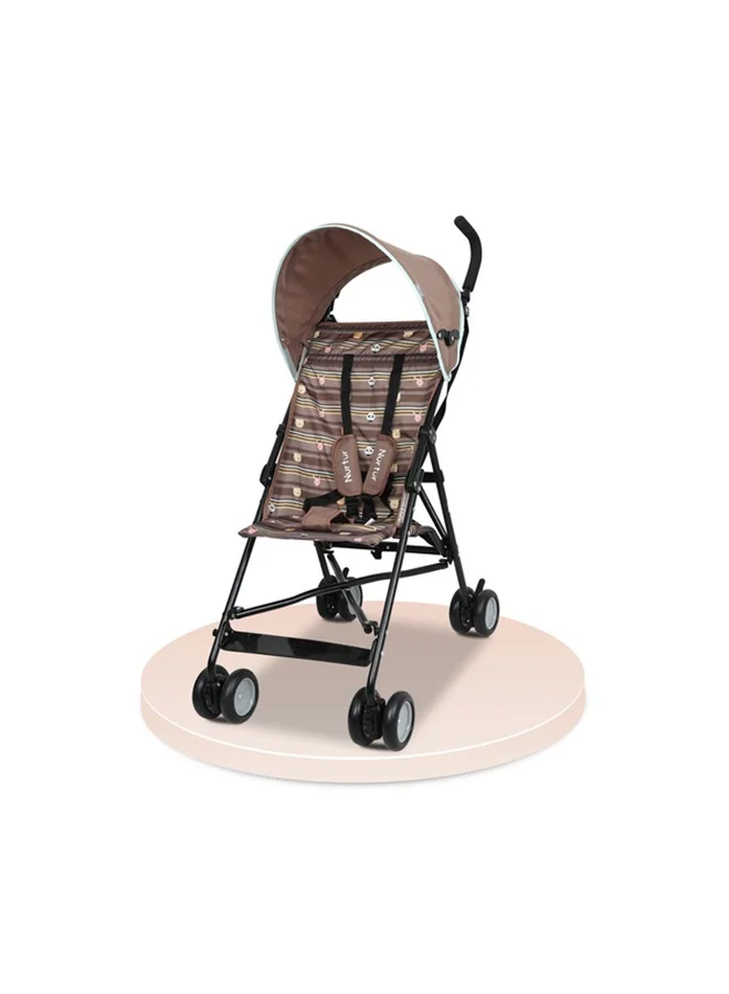 Nurtur Lightweight Compact Stroller with Sun Canopy and Shoulder Strap (Brown, Toddler) 5htpi