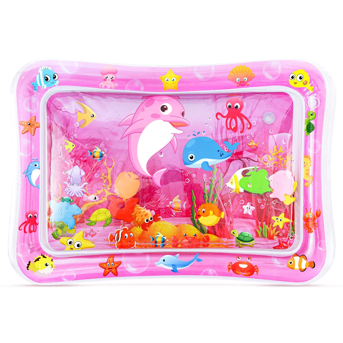 Premium Tummy Time Water Mat Sensory Development Play Center for Infants (Pink, 66 cm x 50 cm) 7yze3