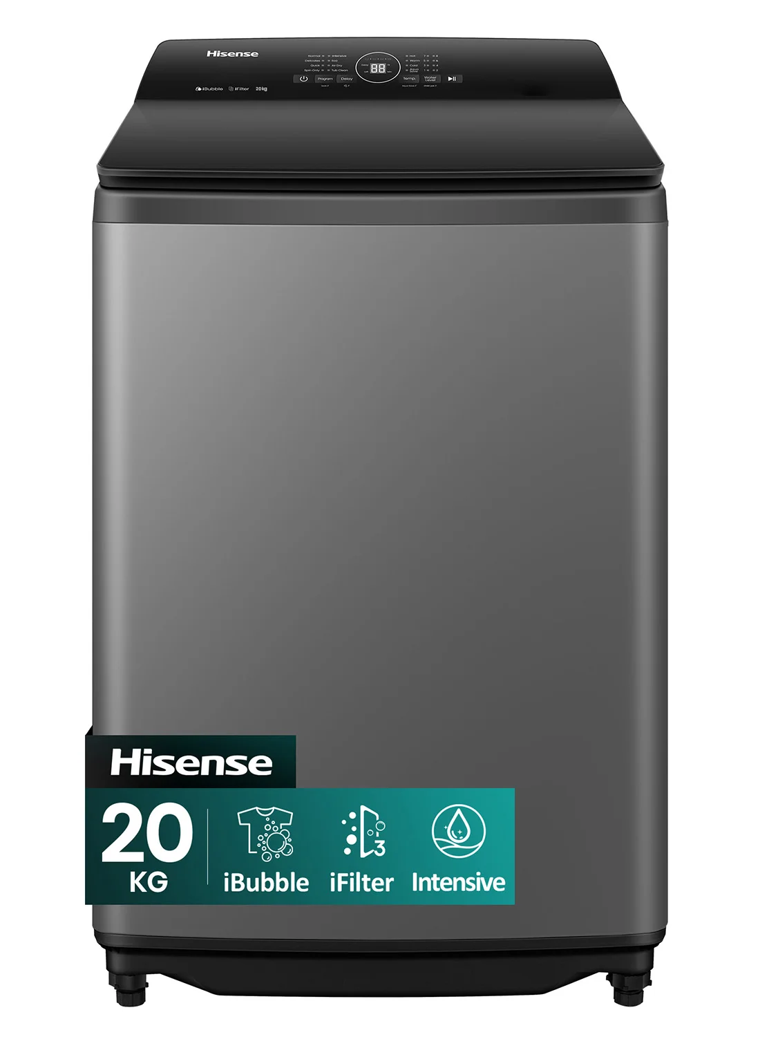 Premium 20kg Top Load Washing Machine with iBubble and Aqua Save Technology (Titanium Gray, 20kg) 7tbxr