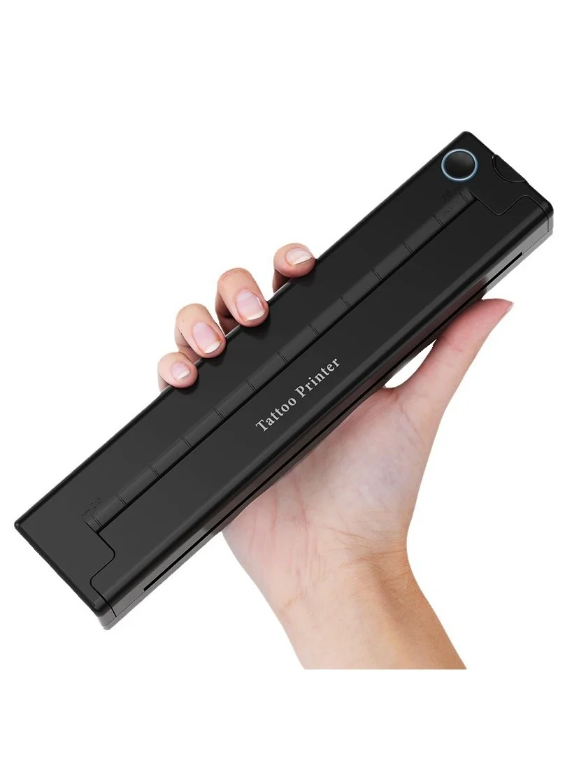 Portable Thermal Tattoo Transfer Printer A4 Wireless Bluetooth Professional Stencil Machine with 10 Transfer Papers (Compact, USB-C) uchei