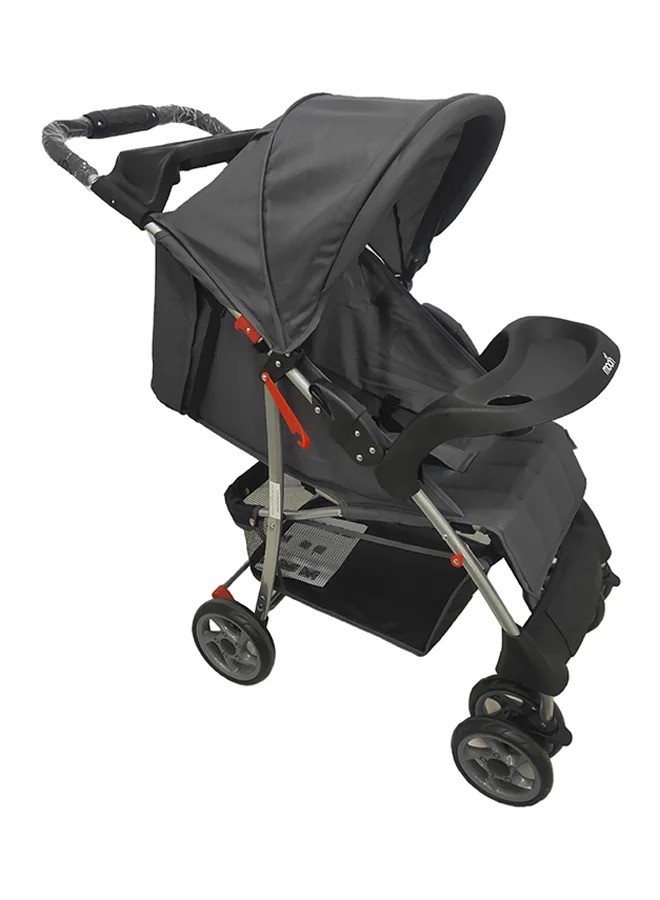 Moon Travel Stroller Lightweight Compact Foldable Pushchair with Dual Tray and Adjustable Leg Rest (Black, 15 kg) o6b69