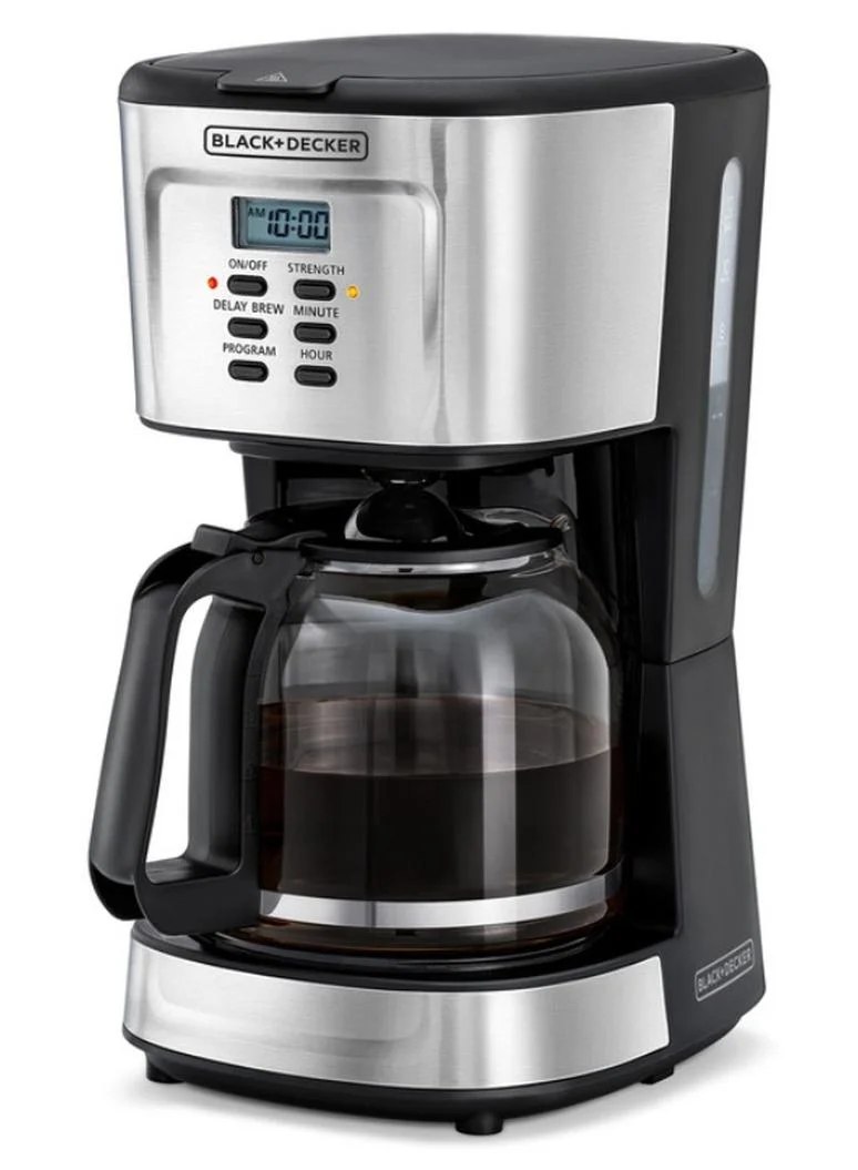 Programmable Drip Coffee Maker with Glass Carafe and LCD Display (Black, 1.5 L) chda6
