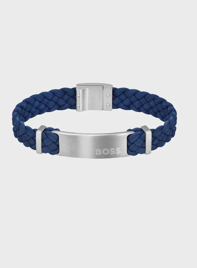 Dylan Bracelet with Suede Leather and Stainless Steel Accents (Unisex, 20 cm) q407f
