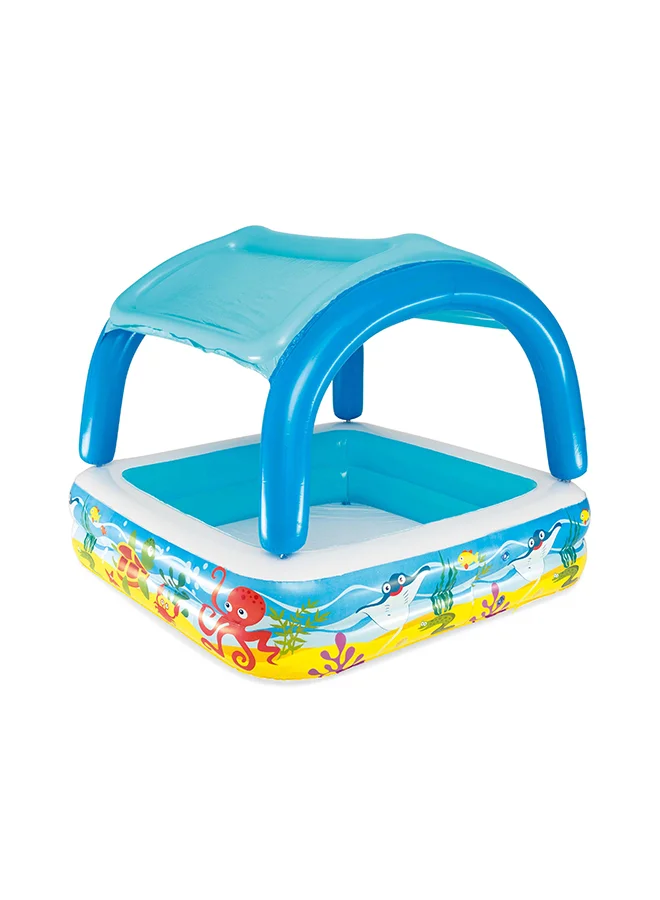 Bestway Inflatable Canopy Play Pool UV-Resistant Sunshade Swimming Pool for Kids (147 cm x 147 cm x 122 cm) ey9xq