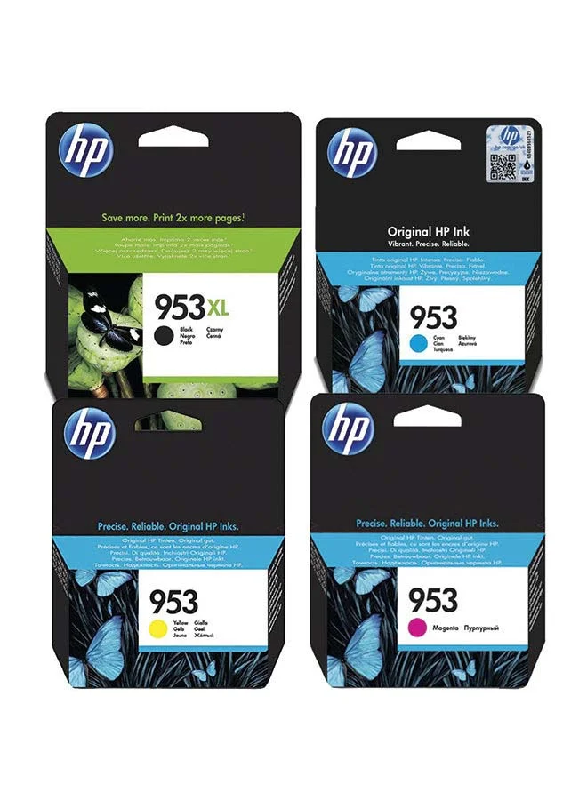 Premium High Yield Ink Cartridge Set (4-Pack, Multicolour) for Officejet Pro Series Printers z0rht