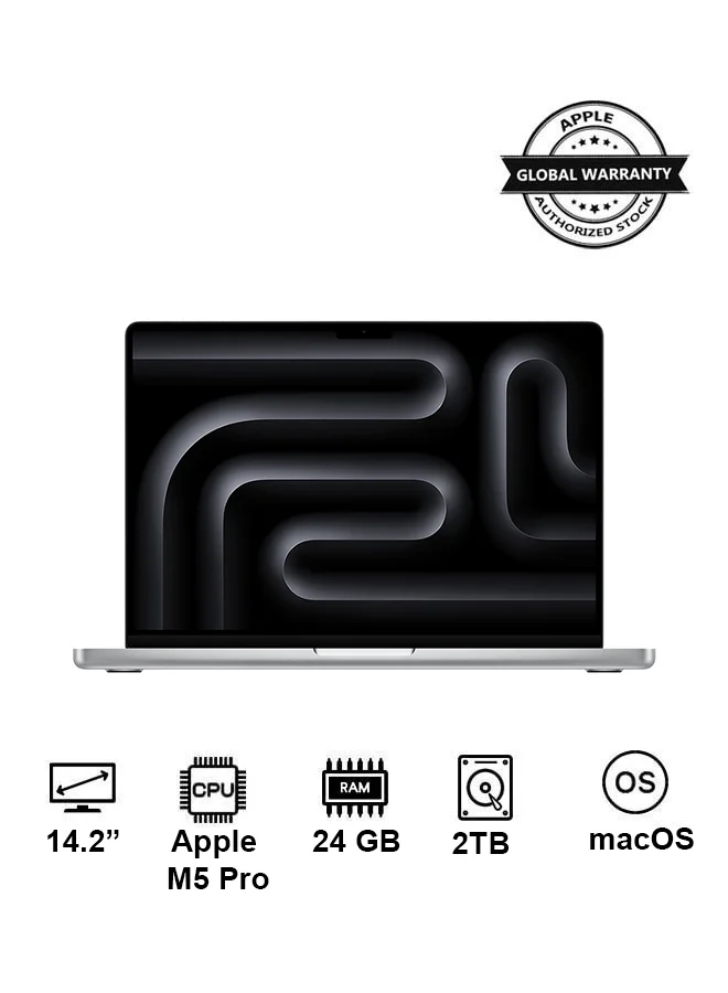 Premium Smart Laptop Pro 14.2-Inch High-Performance Notebook (Silver, 24GB RAM, 2TB SSD, English Keyboard) 3gn4c