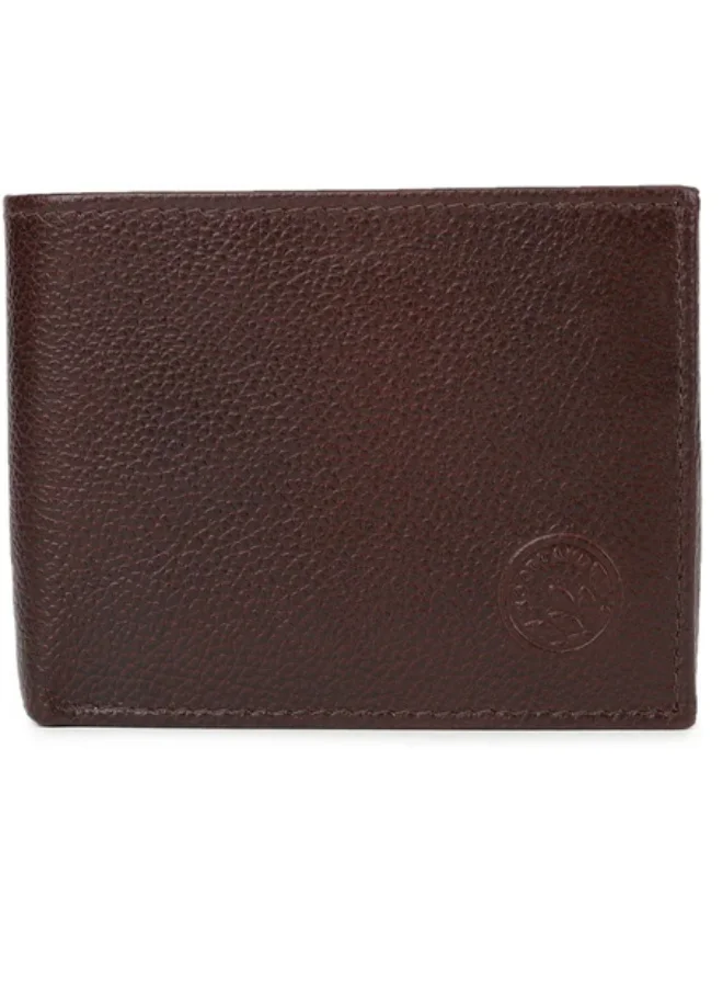 WOODLAND Bi-Fold Wallet for Men Genuine Leather Classic Purse with Coin Pocket and 4 Card Slots (Brown, 11 cm x 9 cm) bvazm