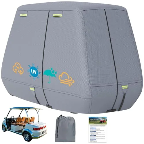 Nukugula Heavy Duty Golf Cart Cover 800D Waterproof Polyester (4 Passenger, Universal Fit) jwki4
