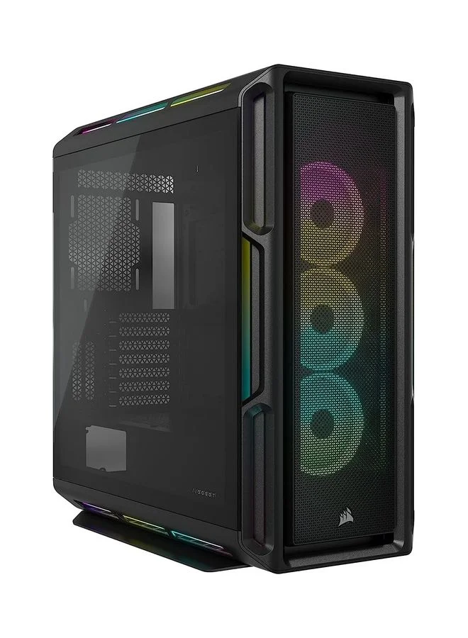 Premium Mid-Tower Smart PC Case with Tempered Glass and RGB Lighting (Black, 52 cm) 3xvwa