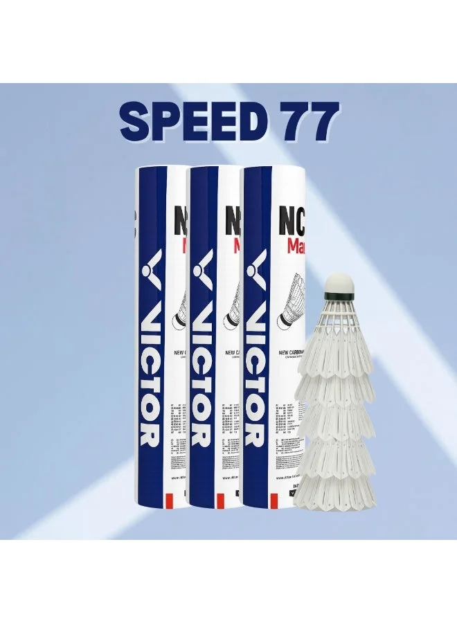Carbon Sonic MAX Synthetic Shuttlecocks (12 Pack) Durable Carbon-Fiber Feather-Feel Badminton Birdies Speed 77 vx4gz