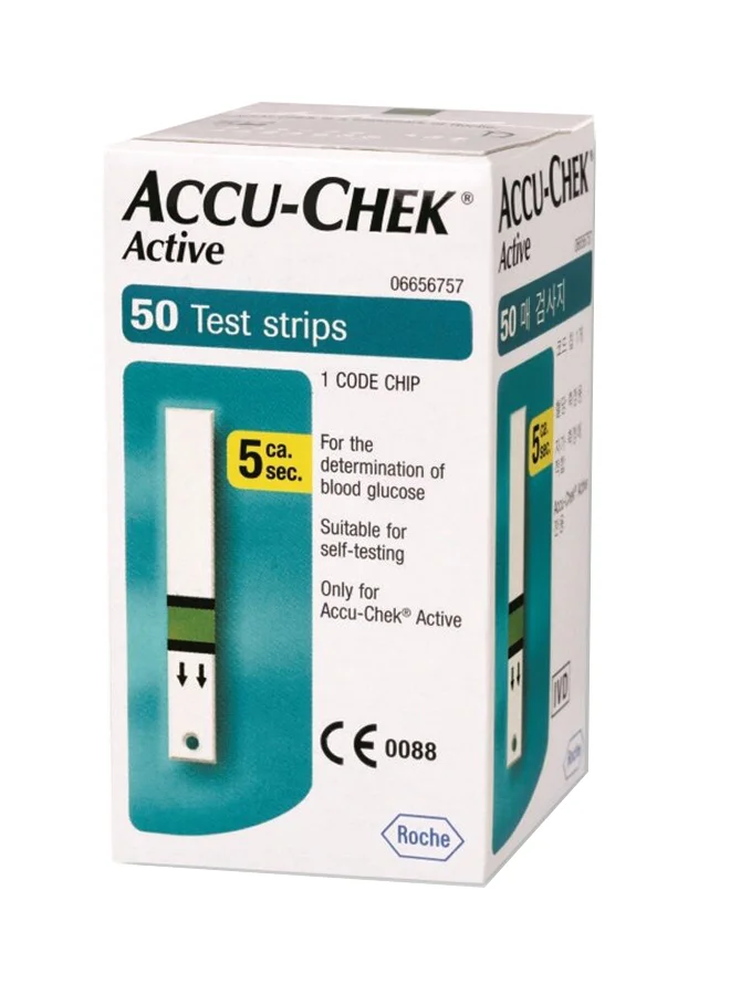 Active Blood Glucose Test Strips (50-Piece Pack) Premium Diagnostic Supplies for Home Use 13w0r