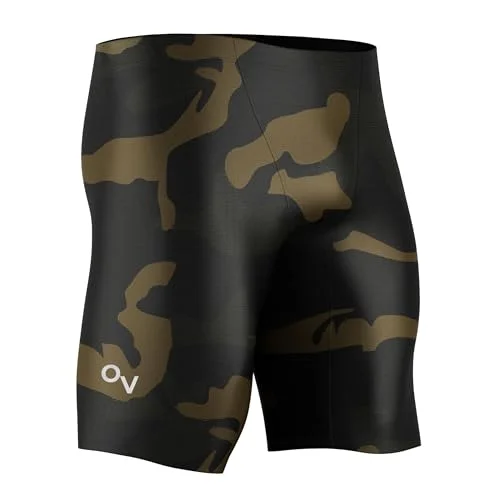 Onvous Athletic Swim Jammers for Men Premium Quick-Dry Swimwear (Green Camouflage, Size 38) qrolx