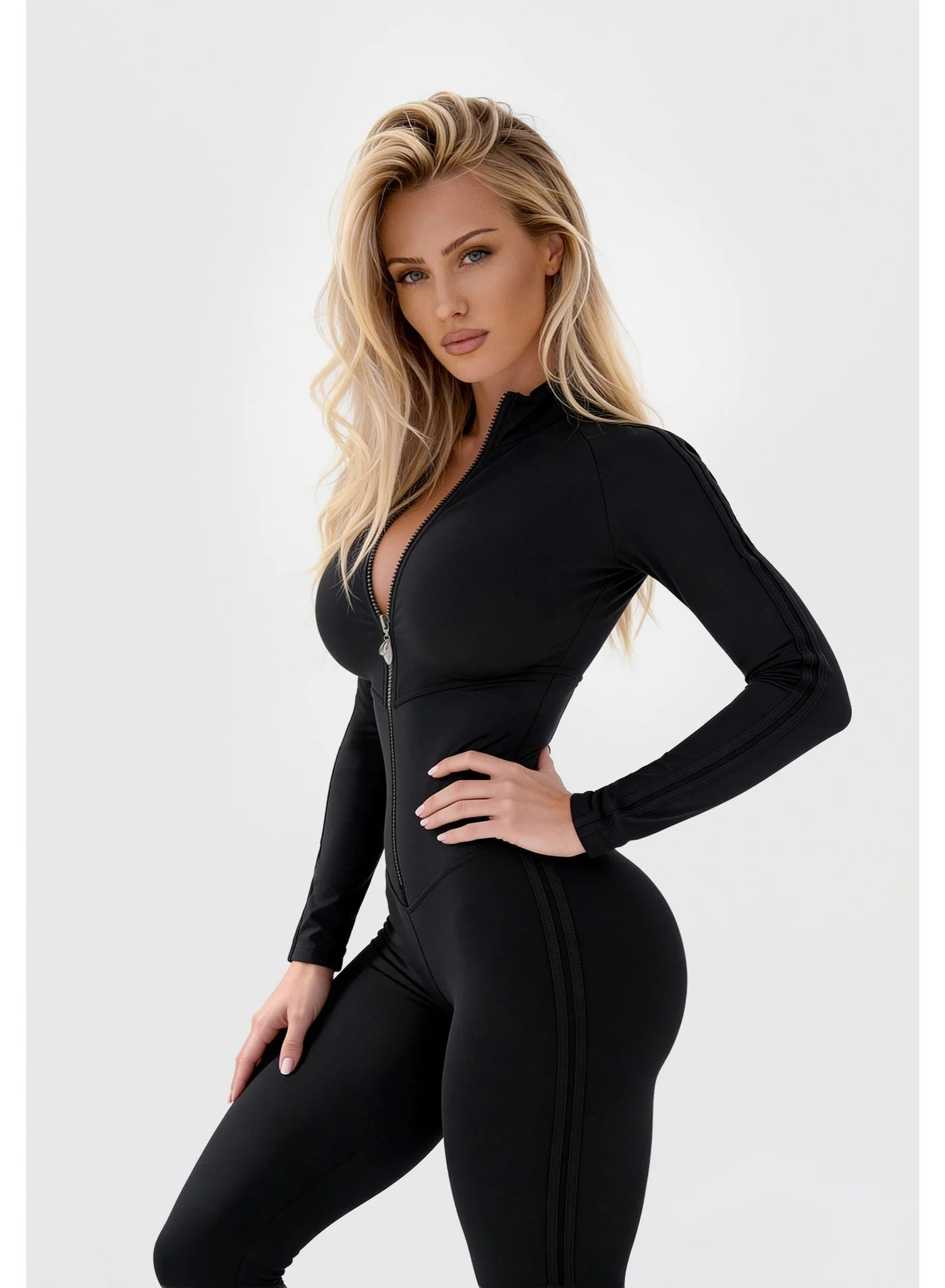Premium Athletic One-Piece Workout Jumpsuit for Women - Sculpting Yoga Romper with Tummy Control (Nylon Blend) lf35j