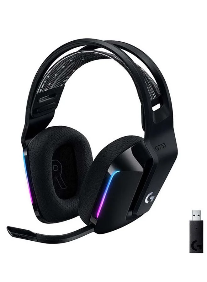 Premium Wireless Gaming Headset with RGB Lighting and Surround Sound (Black) v3844