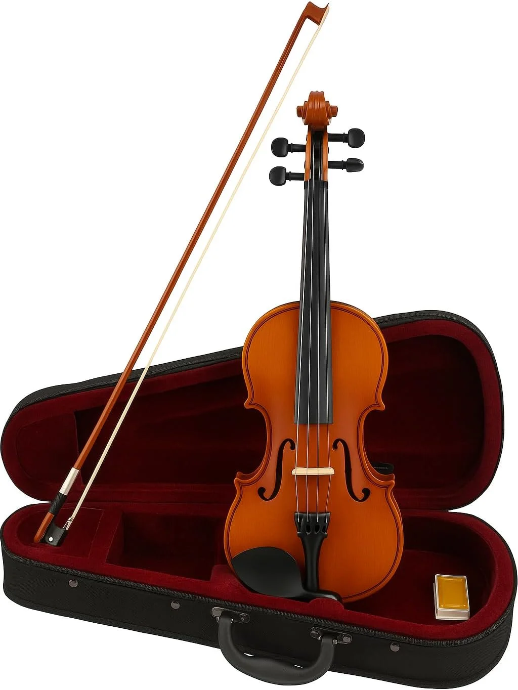 Megarya Student Violin Set with Bow and Hard Case (1/2 Size, Natural Wood Finish) 1jfbk