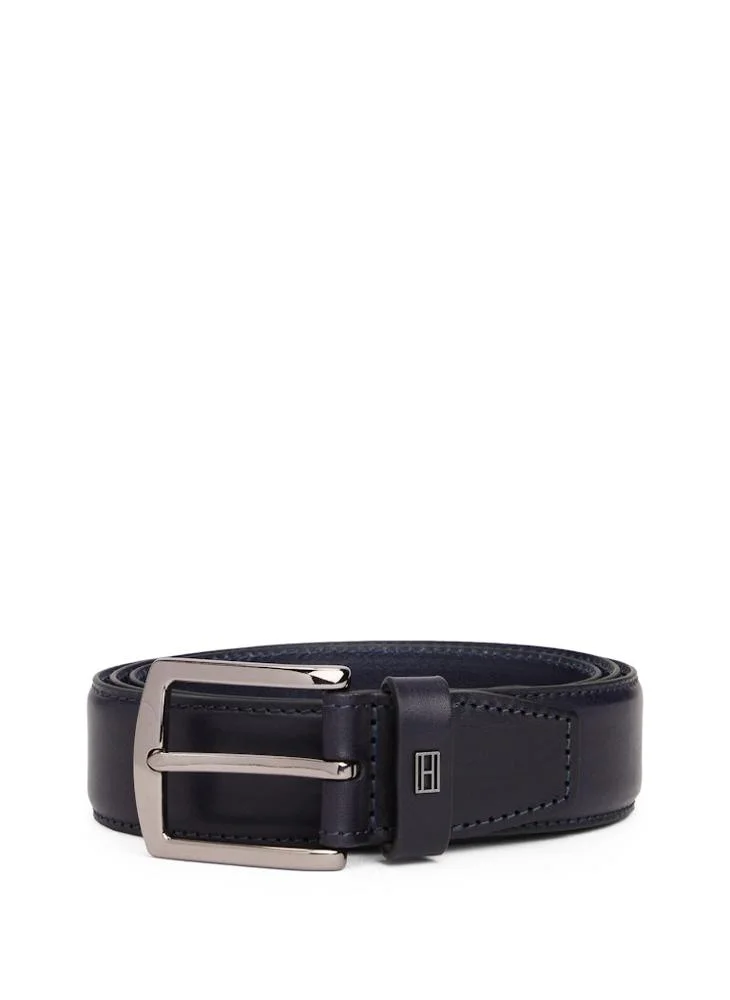 Premium Logo Embossed Leather Belt for Men (Black, 110 cm) oog88