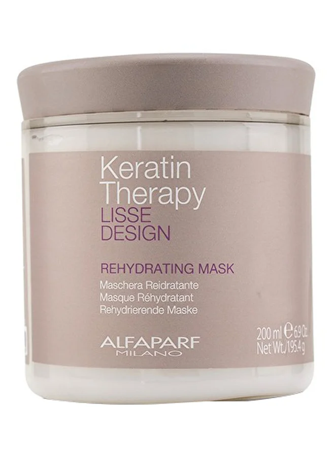 ALFAPARF Keratin Therapy Rehydrating Mask Premium Hair Treatment for All Hair Types (200 mL) g6an1