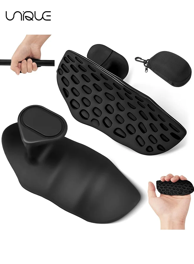 Unique Weight Lifting Grips Pads Ergonomic Anti-Slip Workout Gear for Gym Training and Deadlift (Black, 2 Pcs) l0yo5