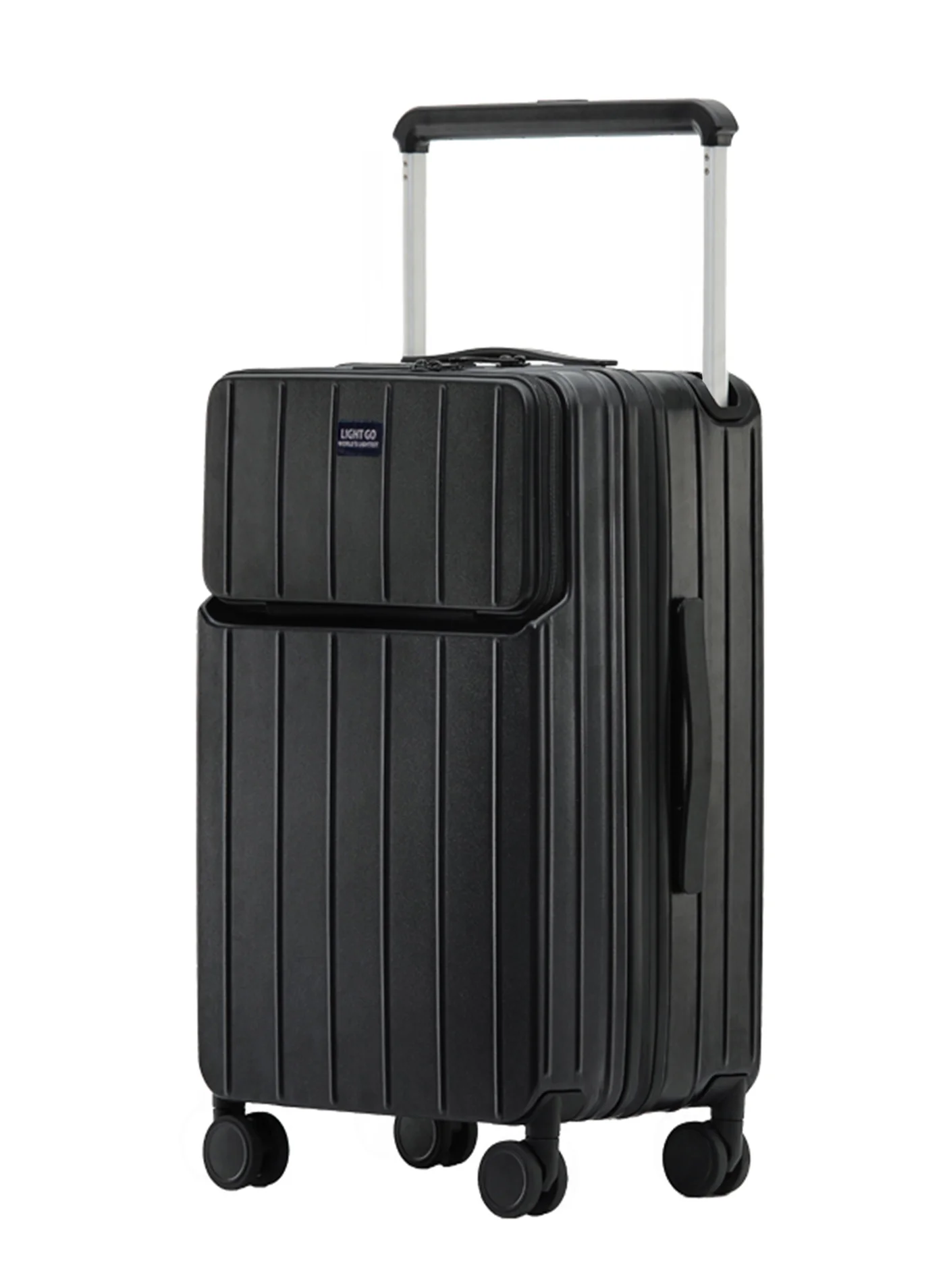 LIGHTGO 24.5-inch Expandable Checked Luggage with TSA Lock and YKK Zipper (Black, Medium) 9br7a
