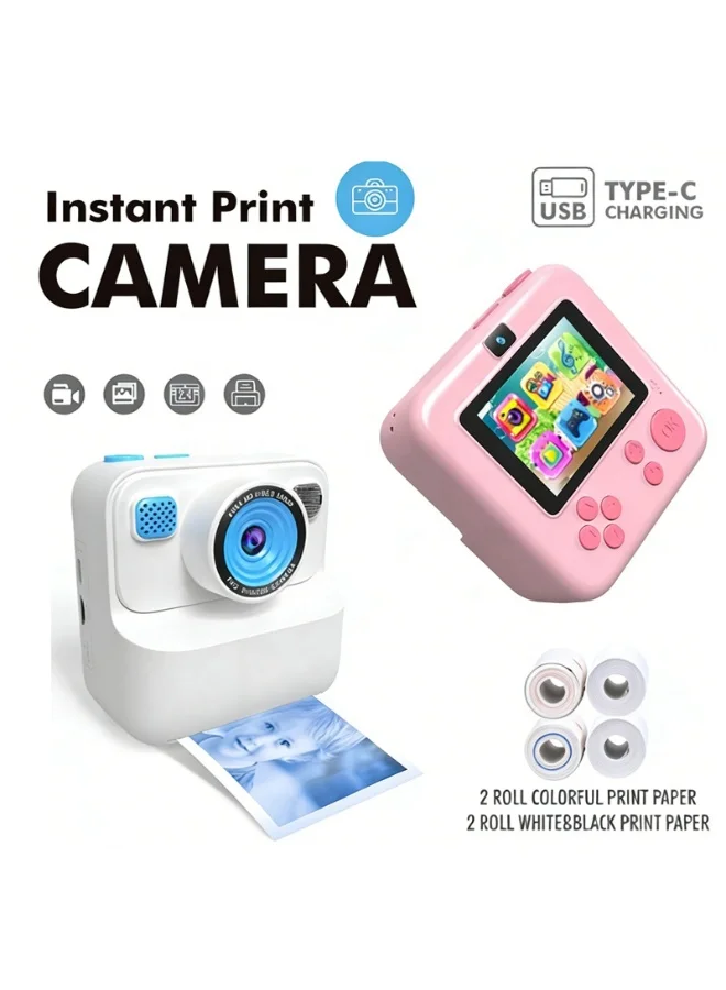 MYTOYS 2.4-inch HD Dual Lens Instant Print Camera for Kids Portable Digital Video Camera (6.1 cm) t707h