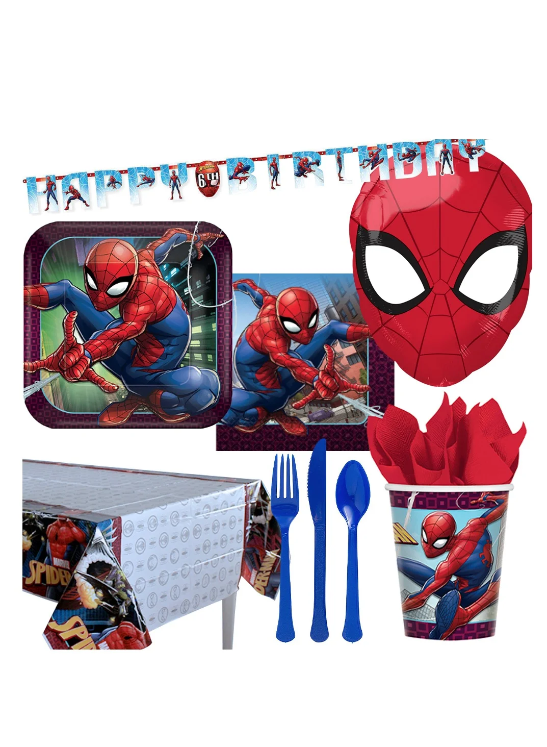Amscan Superhero Themed Party Tableware Set (59 Piece, Multicolor, For 8 Guests) md4tv