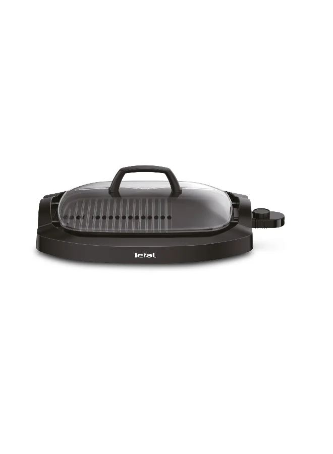 Premium Electric Smokeless Grill with Lid Non-stick Countertop Plancha (Black, 2000 W) ffoqe