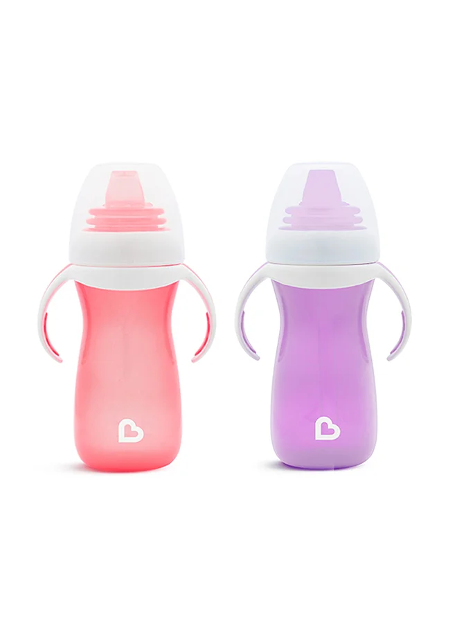 Gentle Transition Training Cups for Toddlers (Pink and Purple, 2 Pack, 295 mL) 8fo8o