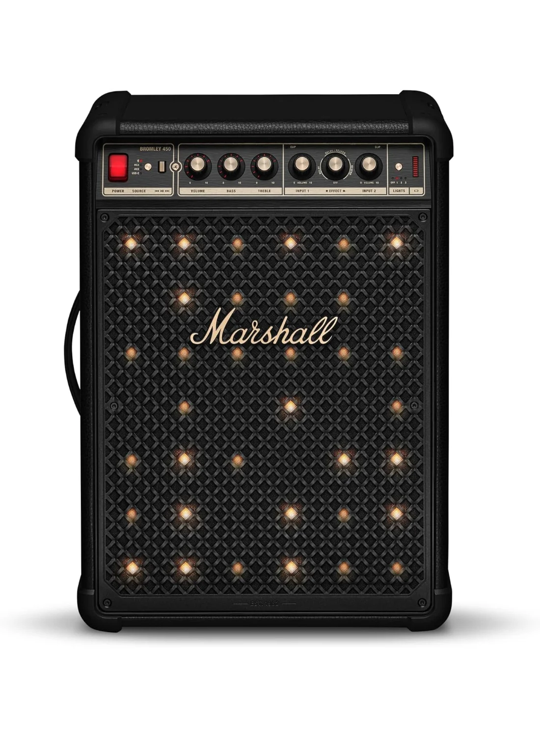 Premium Party Speaker High-Fidelity Audio System (Black/Brass, 450W) zuszp