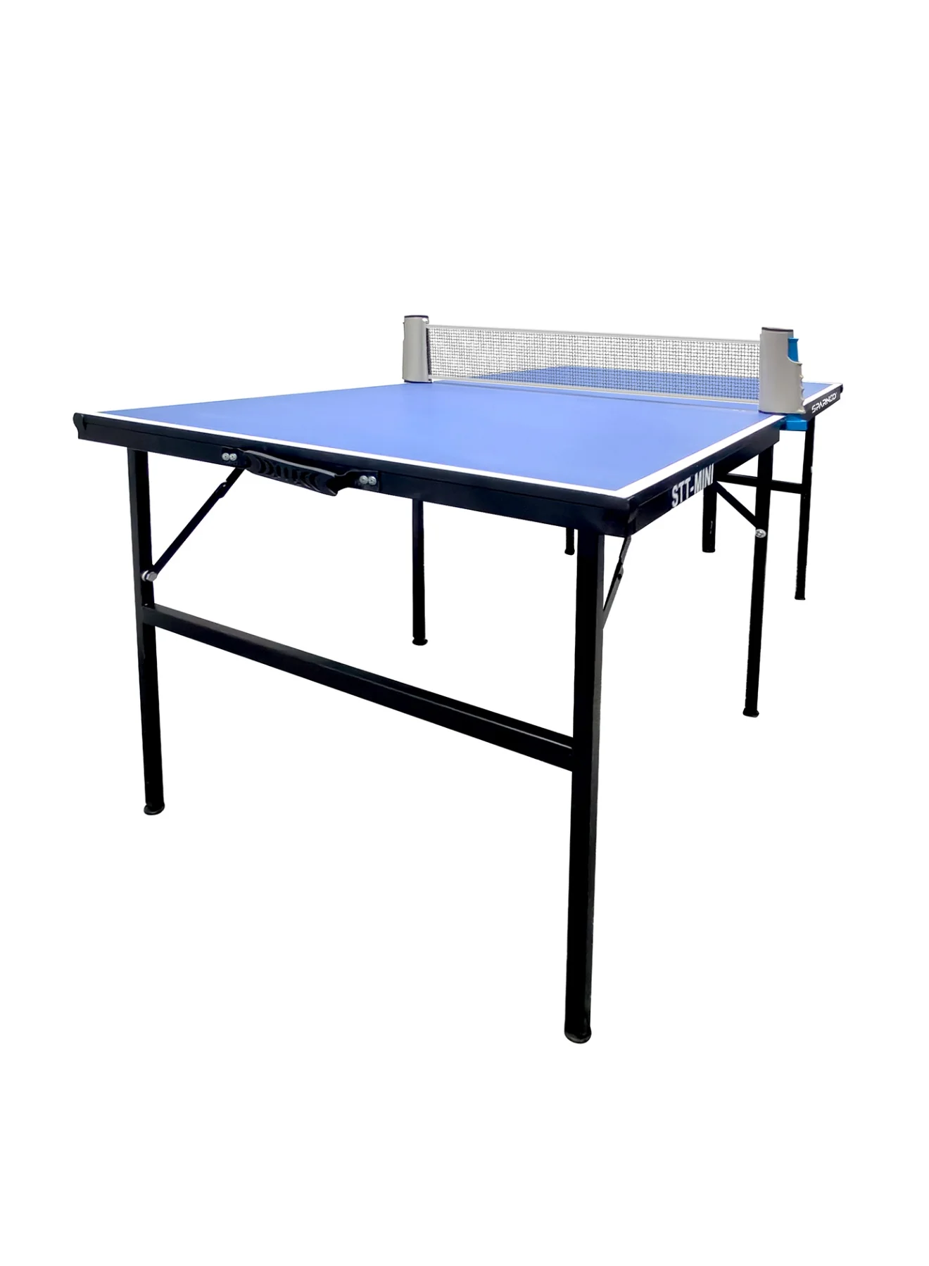 Sparnod Fitness Mini Table Tennis Table Foldable Ping Pong Set with MDF Surface and Metal Frame for Indoor and Outdoor Use (Compact, 150 cm x 75 cm) t2ck3
