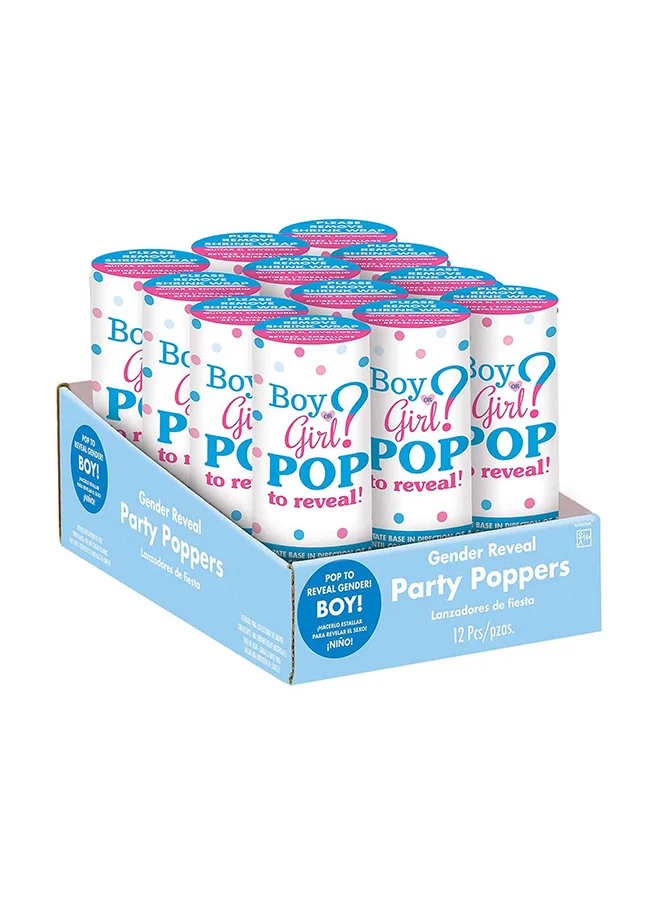 Amscan Blue Confetti Party Poppers Foil (12pcs) for Baby Shower Celebration o0po4