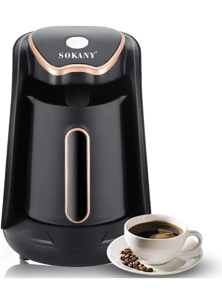 Sokany Electric Turkish Coffee Maker 600W Premium Arabic Coffee Pot with Overflow Protection (Black/Rose Gold, 250 mL) qdo2s