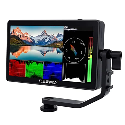 Professional 6-inch DSLR Field Monitor Full HD 1920x1080 Touch Screen with 4K HDMI Input Output and Tilt Arm (6 inch) 4f2li