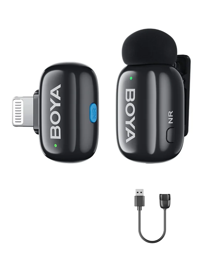 Premium Wireless Lavalier Microphone AI Noise Cancelling Clip-on Mic for Vlogging and Live Streaming (Lightning Port) 4rjgv