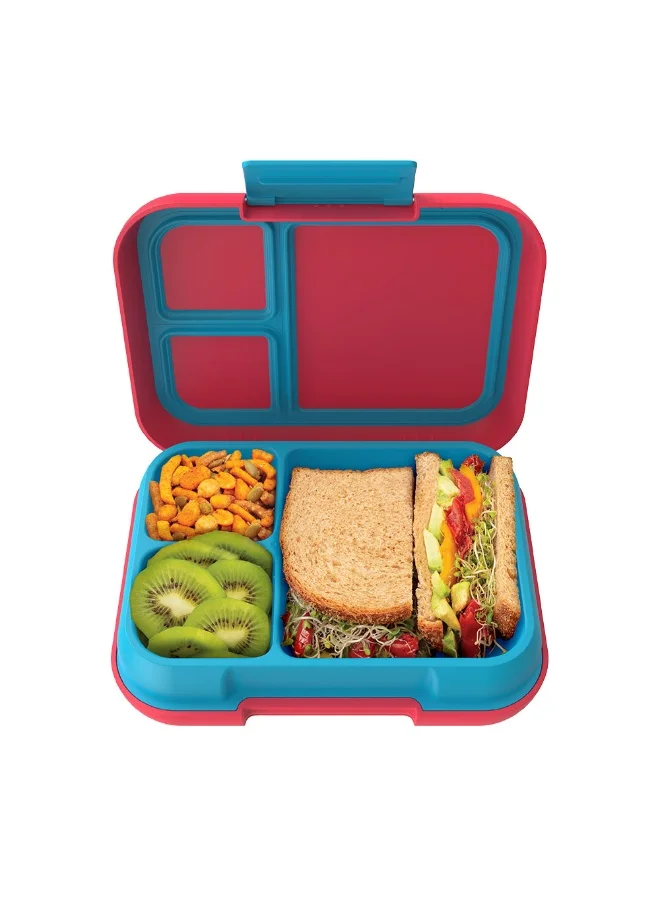 Bentgo Pop 3 Compartment Lunchbox Leak-Proof Food Container (Flame Red/Turquoise) o5uxd