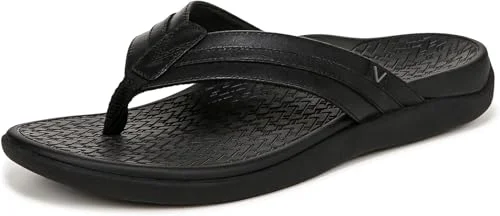 Premium Orthotic Arch Support Flip Flops for Men Comfortable Casual Summer Sandals (Black, 12 US) l5exy