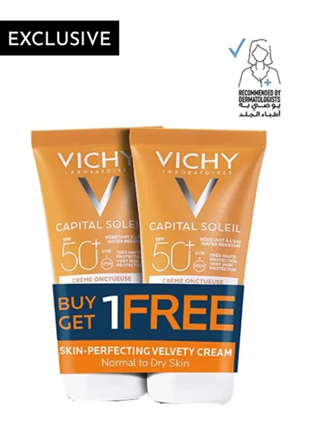Premium Velvety SPF50+ Sunscreen Broad Spectrum Protection For Normal To Dry Skin (50 mL) 4jgdz