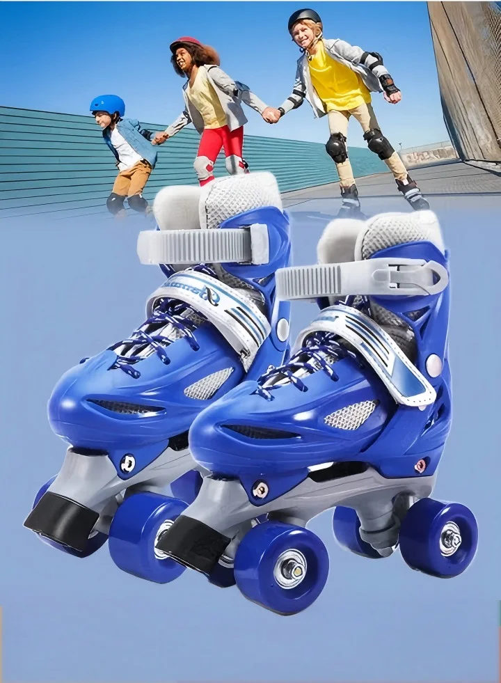 DUNISO Kids Roller Skates Adjustable 4-Wheel Quad Skates for Beginners (Pink, Size 31-34) lbwyw