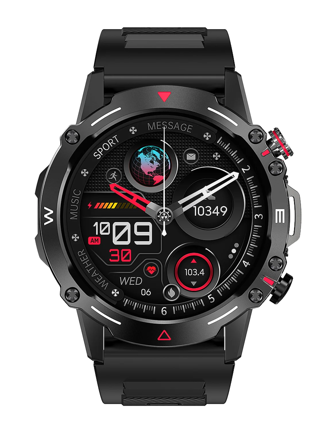 ArmFit Smartwatch for Men AMOLED Display Bluetooth Calling Waterproof Fitness Tracker (Black, 49 mm) da0ld