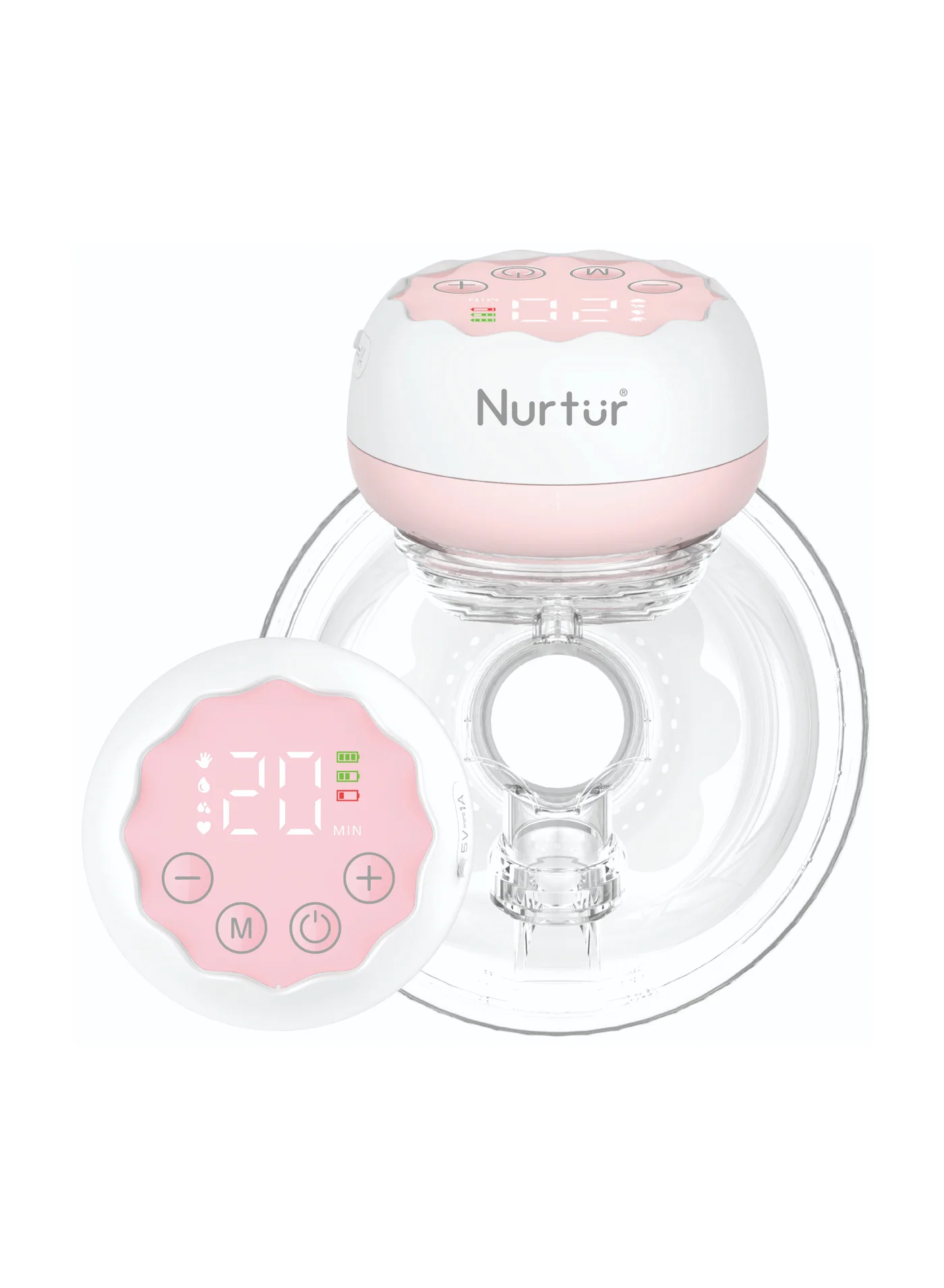 Nurtur Cozi Flex Wearable Hands-Free Breast Pump, Ultra-Lightweight Wireless Electric Pump with LCD Display (White, 150 mL) f0gr2