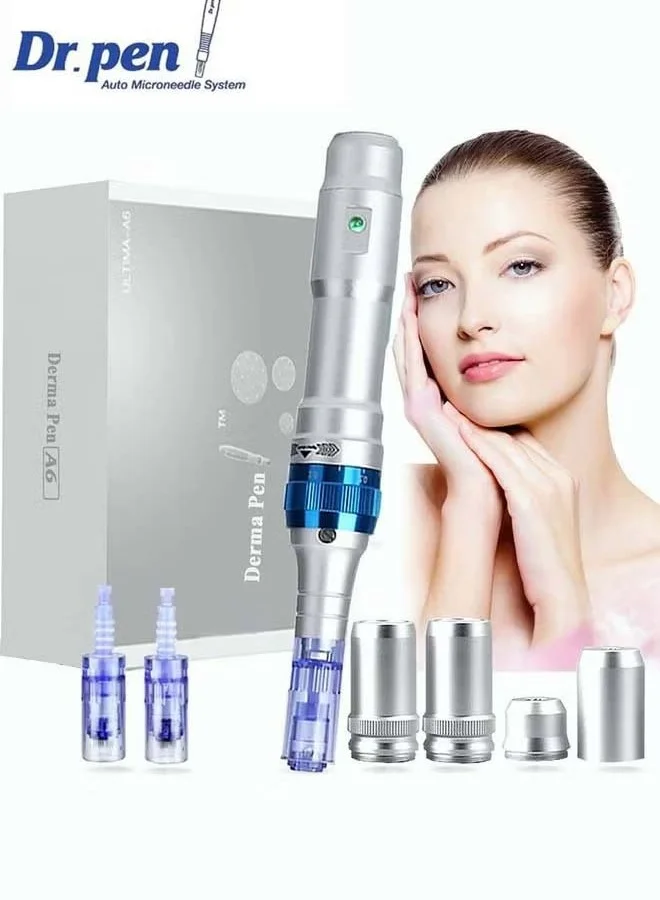 Professional Cordless Microneedle Pen Device with 2 Batteries and 2 Replacement Cartridges (For Face and Body Care) idwim
