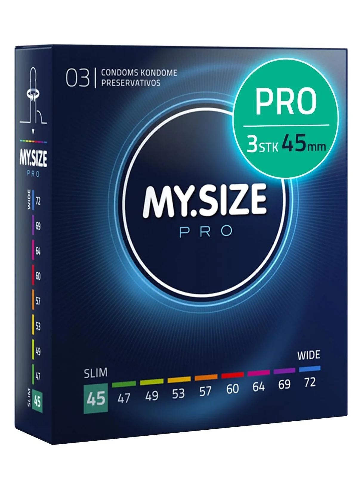 My Size Pro Ultra Thin Latex Condoms Premium Comfort Fit (45 mm, 3 Pack) abtcf