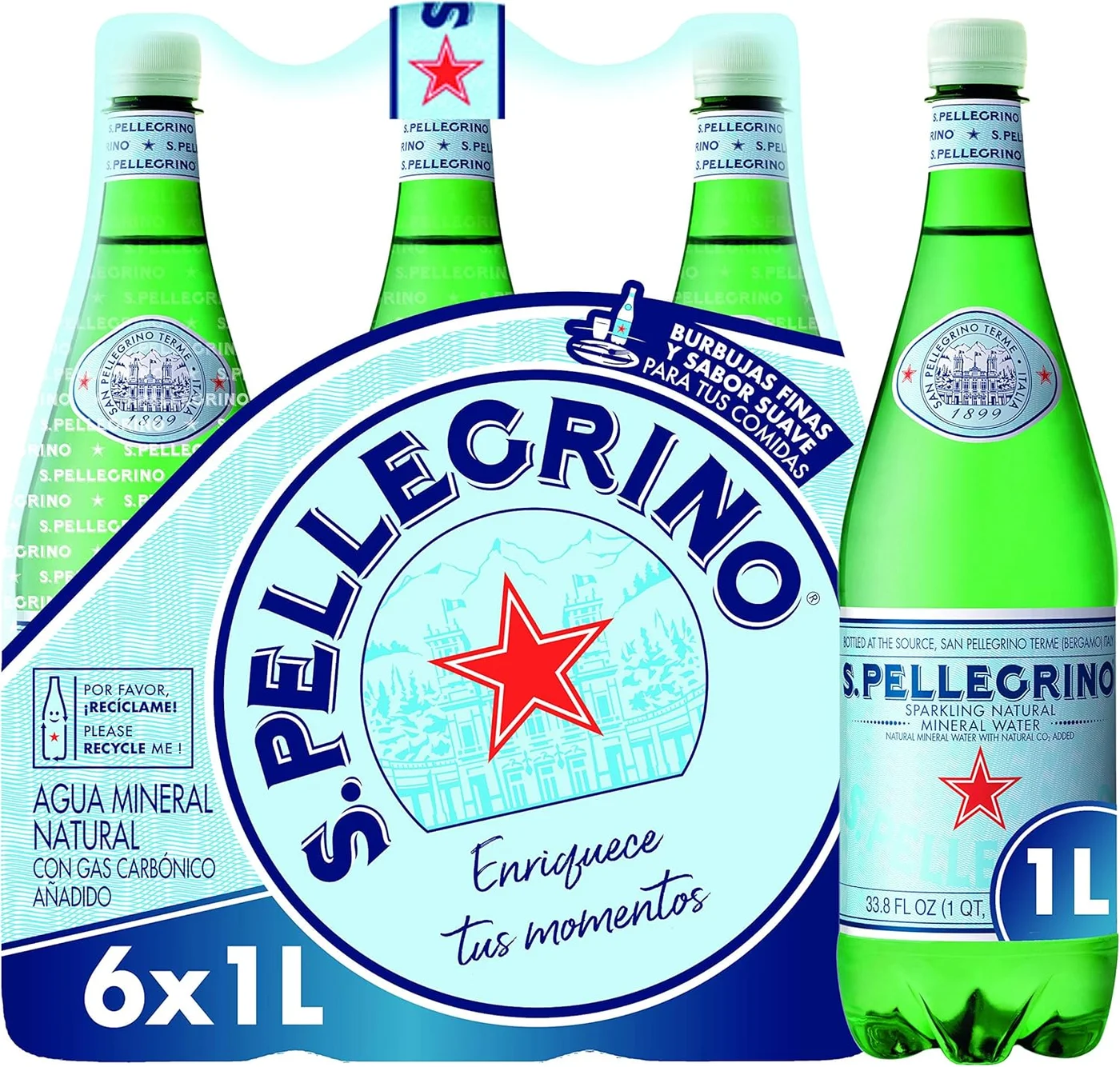 Sanpellegrino Sparkling Natural Mineral Water Premium Refreshment (6 Pack, 500 mL) 4akr6