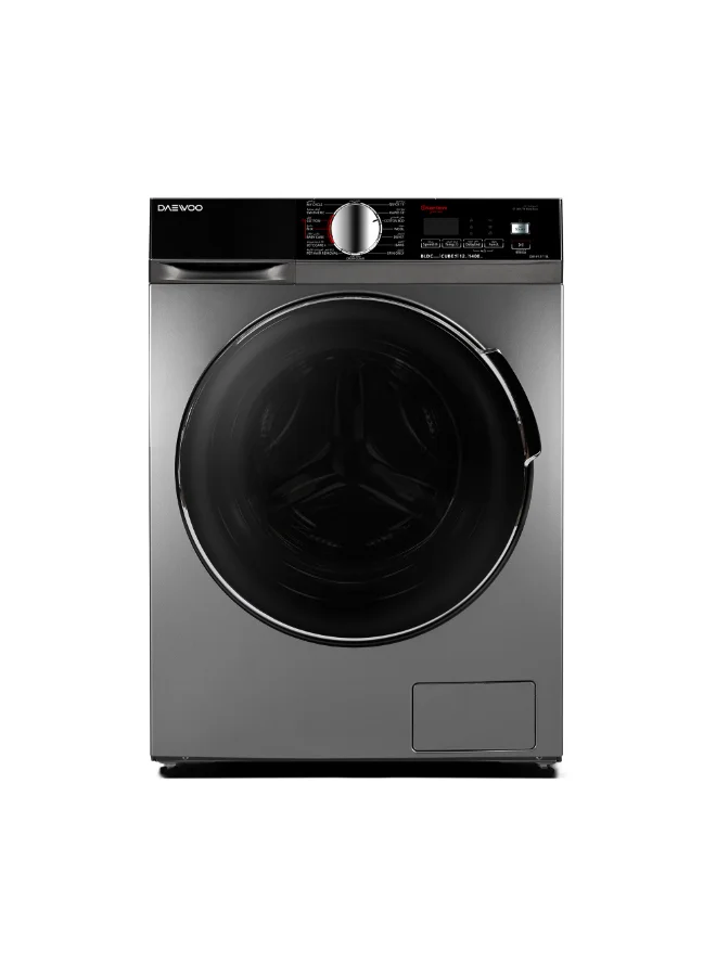 Premium Front Load Washing Machine 10kg Fully Automatic Inverter Motor with Lunar Dial and Turbo Wash (Dark Silver, 10kg) lb3i2