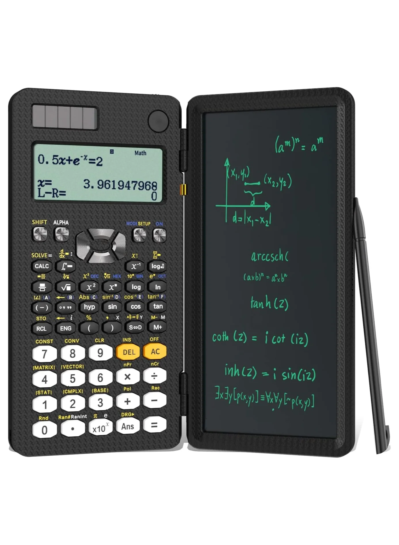 Vierex Scientific Calculator with Integrated LCD Writing Tablet 4-Line Display Solar Powered Desktop Tool for Students and Professionals of83u