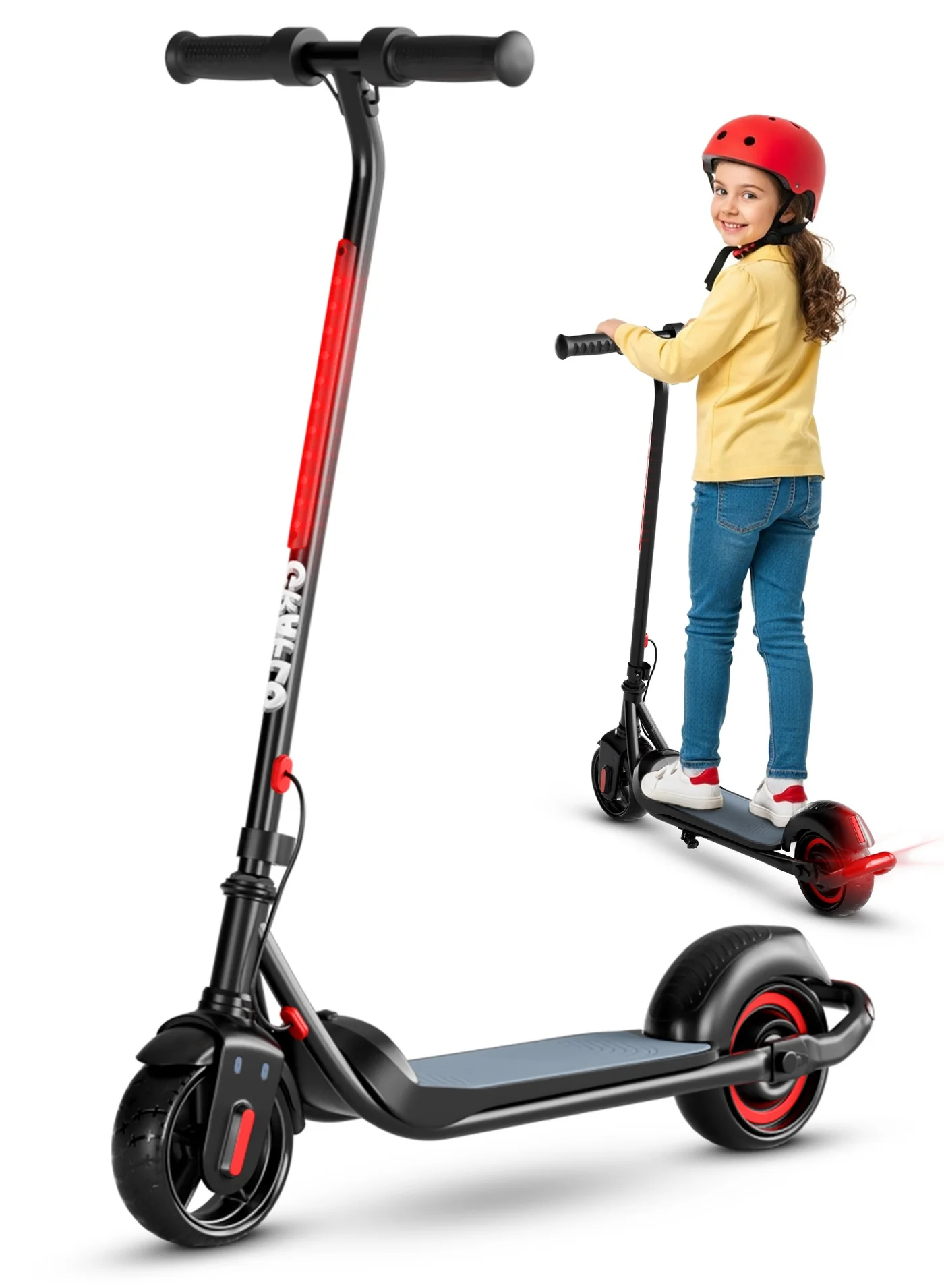 GRAFLO Electric Scooter for Kids, 150W Motor, 16KM/H Max Speed, LED Lights, Rechargeable Battery (Unisex, 8-14 Years) 2l5qr