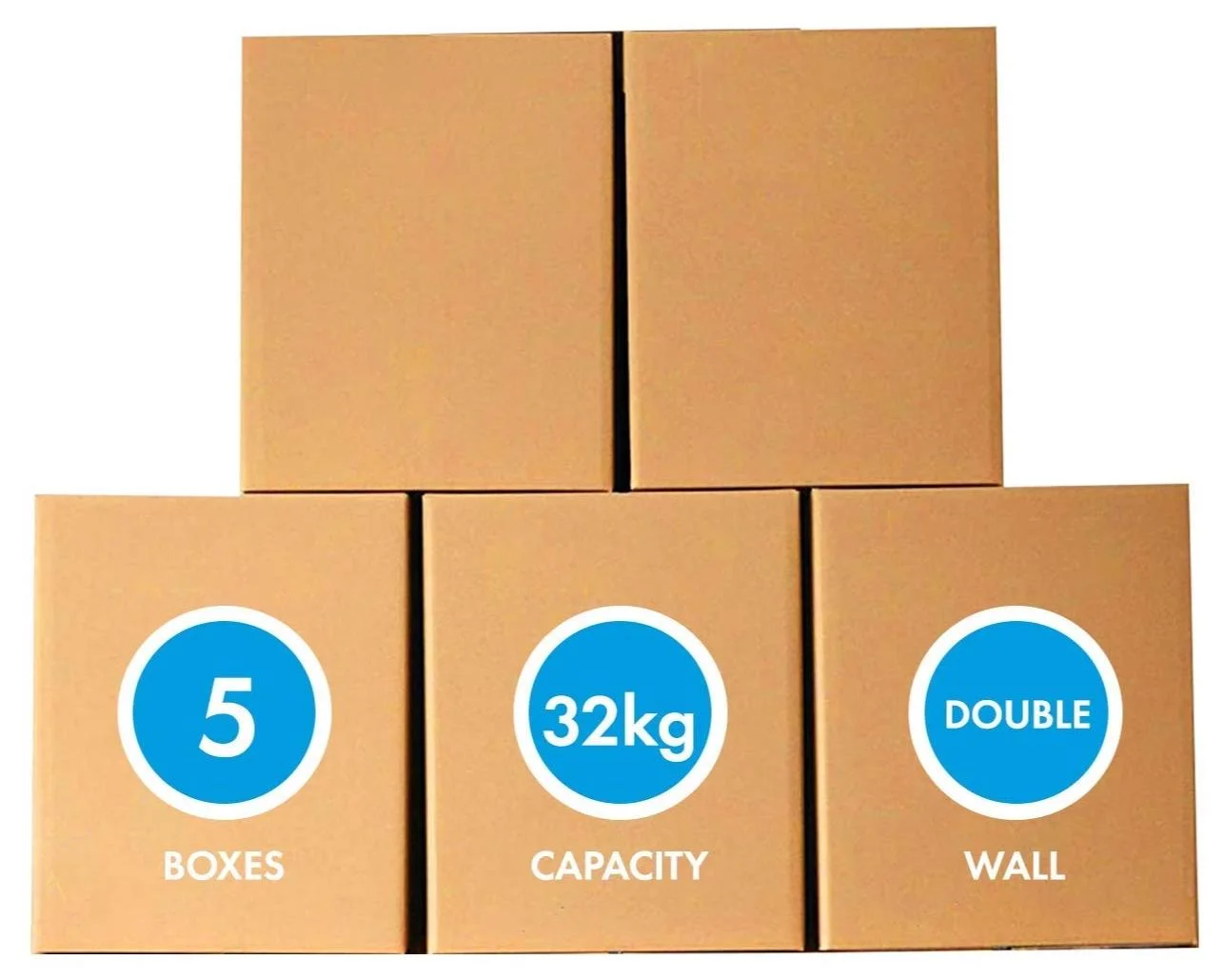 MARKQ Large Double Wall Corrugated Moving Boxes Heavy-Duty Shipping Cartons (Brown, 45x45x70 cm, 5 Pack) pi4c1