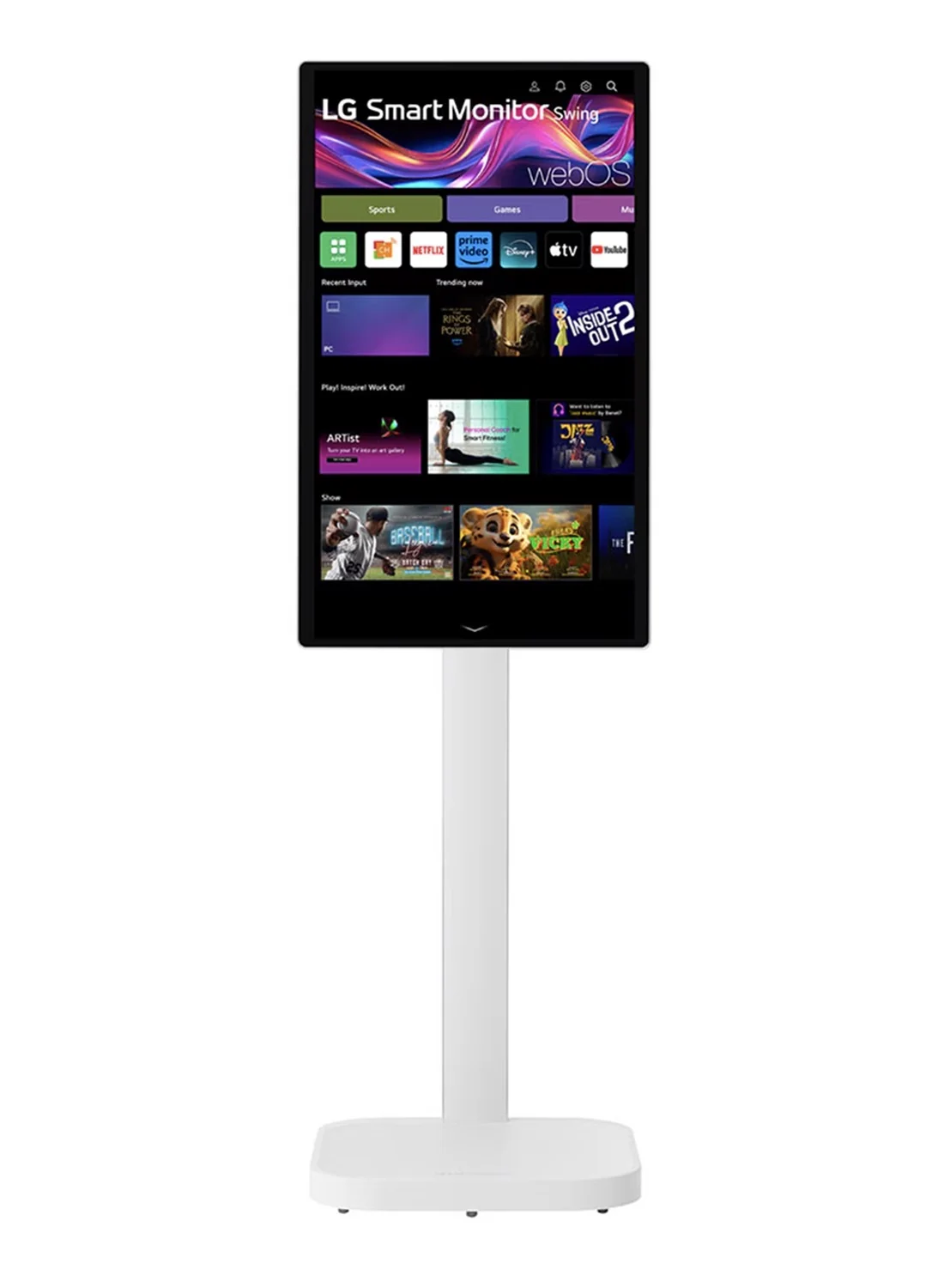 Ultra-HD 31.5 inch 4K UHD IPS Smart Touchscreen Monitor with Movable Rolling Stand (White, 31.5 inch) 83mcd